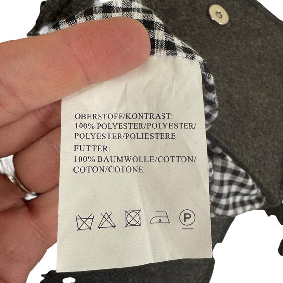 Spieth & Wensky German Gray Felt Crossbody Bag Snap Closure Pinecone Embroidery - Picture 6 of 7